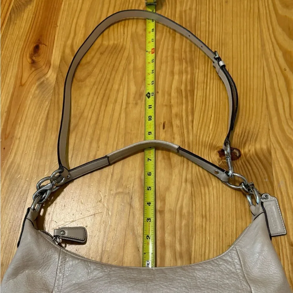 Coach Kristin Leather Large Hobo F22309 Champagne Silver Shoulder Handbag Purse